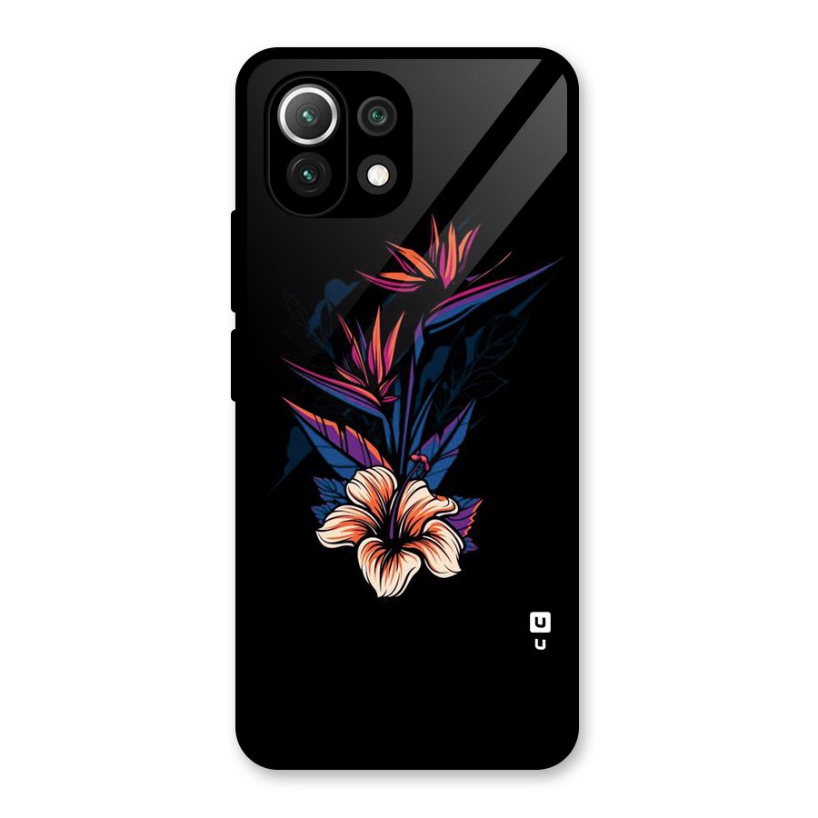 Single Painted Flower Glass Back Case for Mi 11 Lite NE 5G