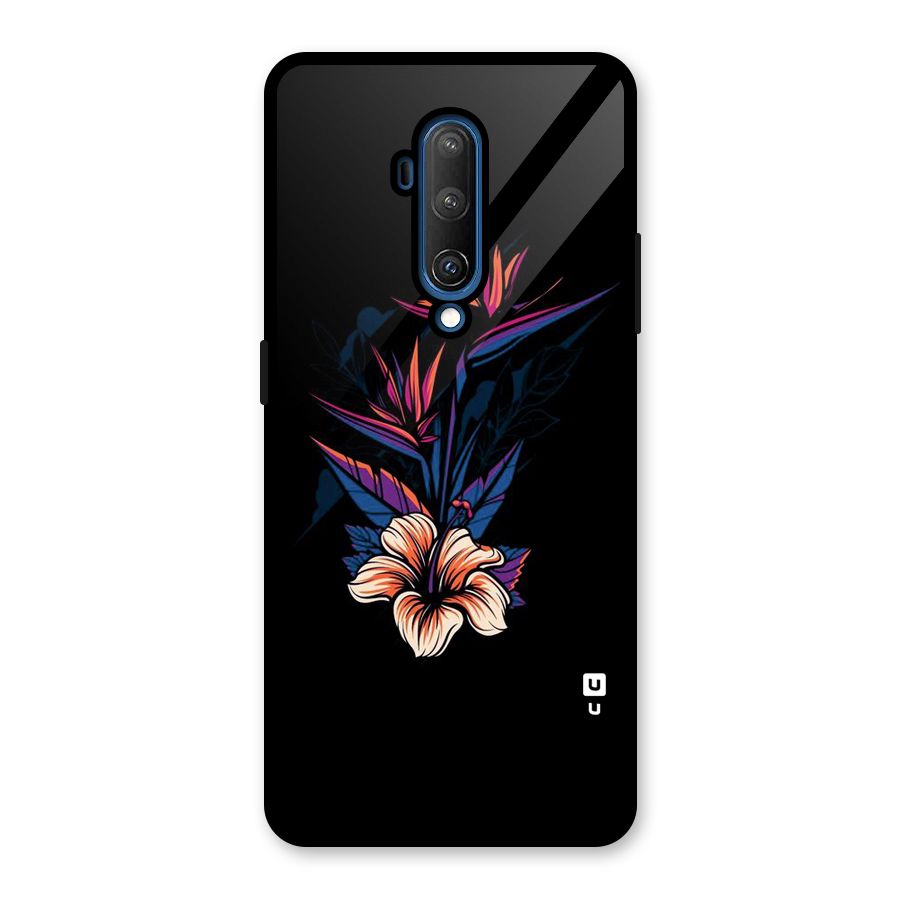 Single Painted Flower Glass Back Case for OnePlus 7T Pro