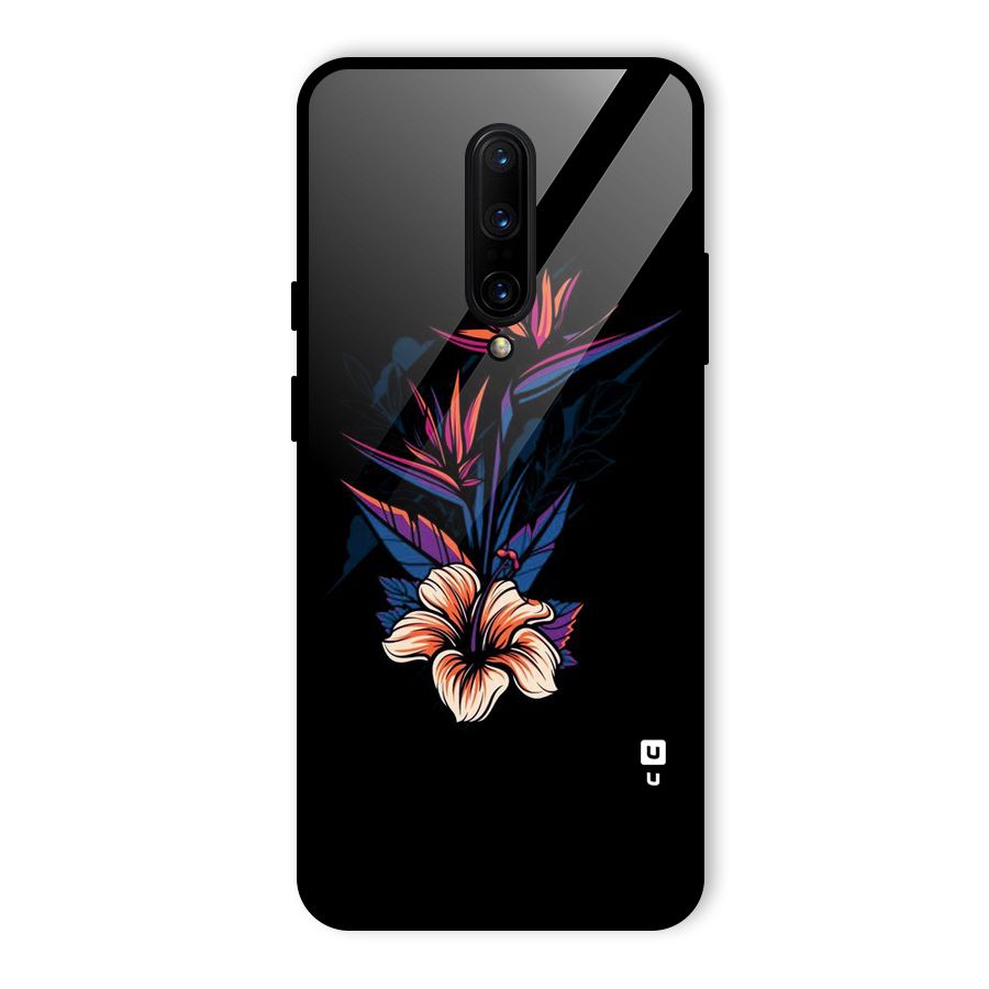 Single Painted Flower Glass Back Case for OnePlus 7 Pro