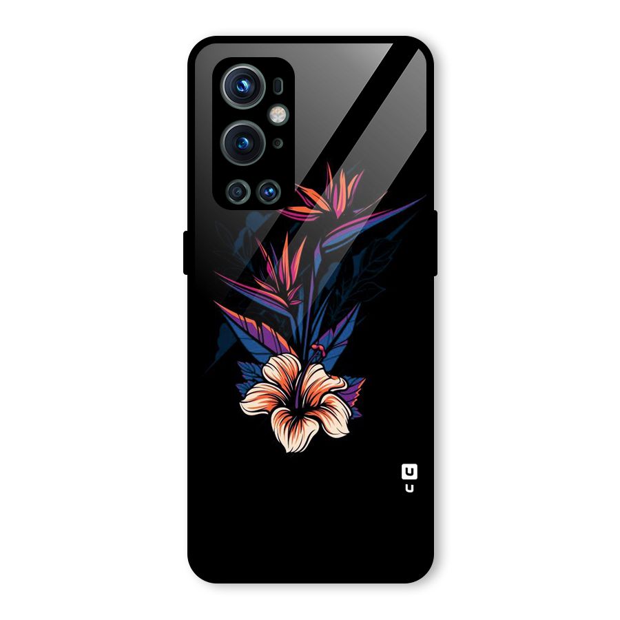 Single Painted Flower Glass Back Case for OnePlus 9 Pro