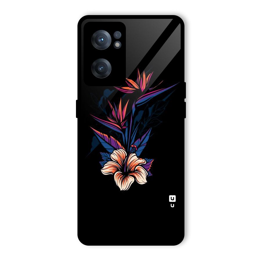 Single Painted Flower Glass Back Case for OnePlus Nord CE 2 5G