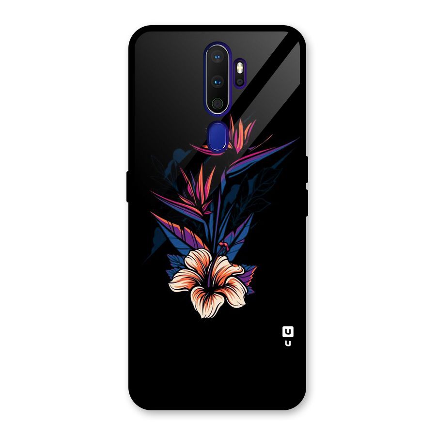 Single Painted Flower Glass Back Case for Oppo A9 (2020)