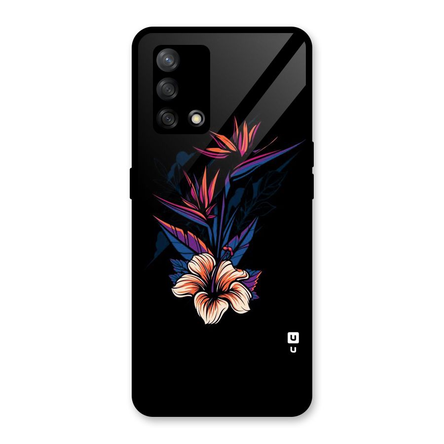 Single Painted Flower Glass Back Case for Oppo F19