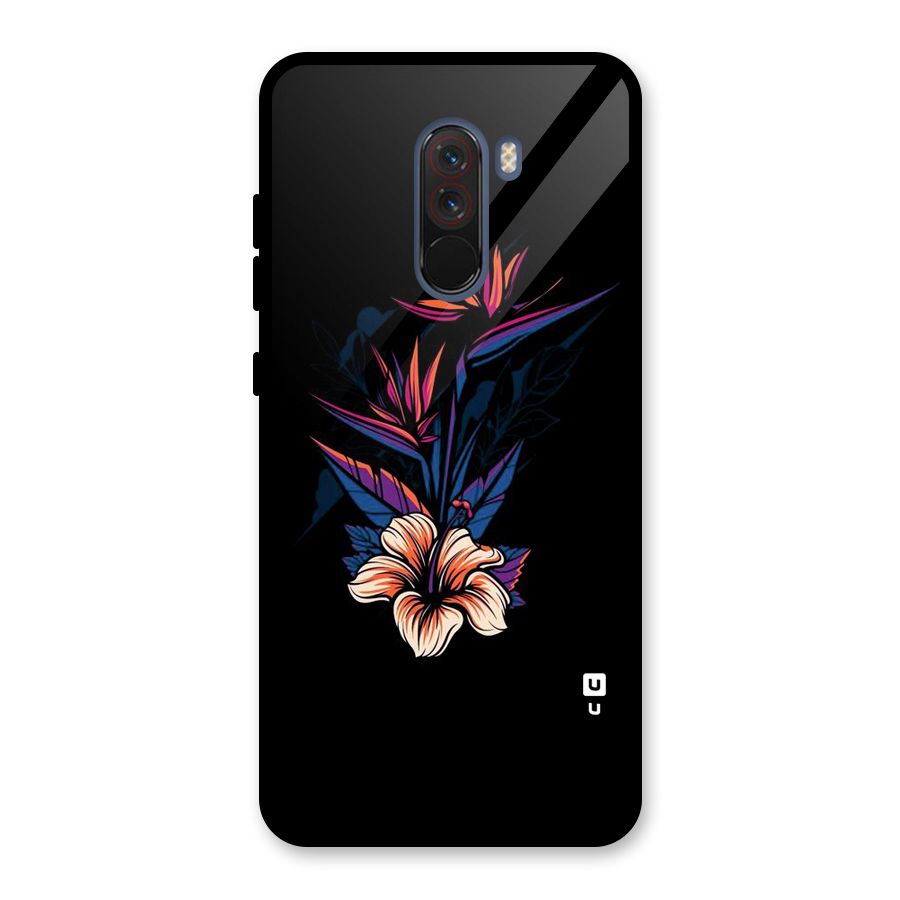 Single Painted Flower Glass Back Case for Poco F1