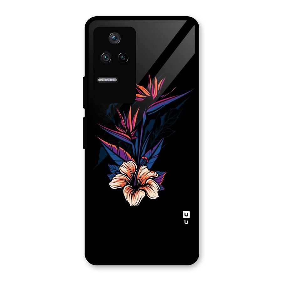 Single Painted Flower Glass Back Case for Poco F4 5G