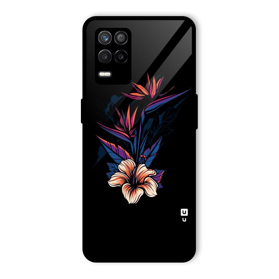 Single Painted Flower Glass Back Case for Realme 8 5G
