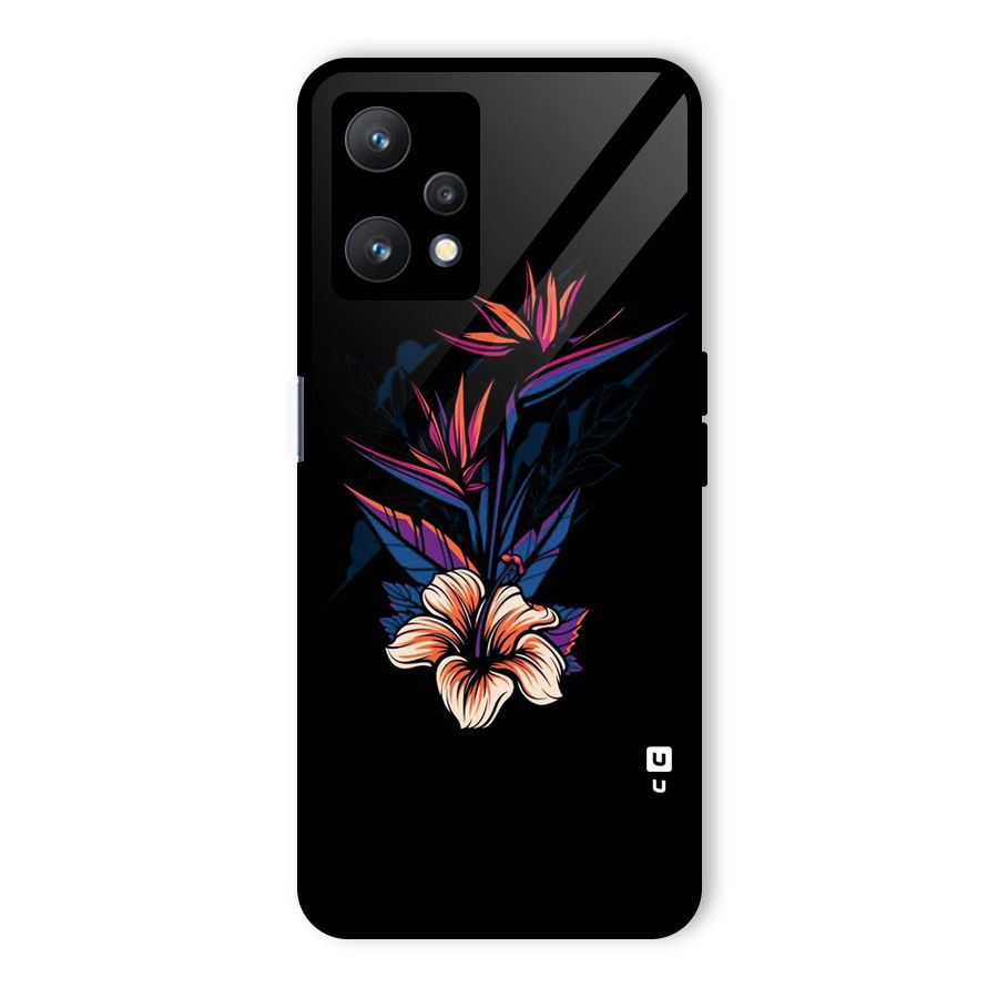 Single Painted Flower Glass Back Case for Realme 9 Pro 5G