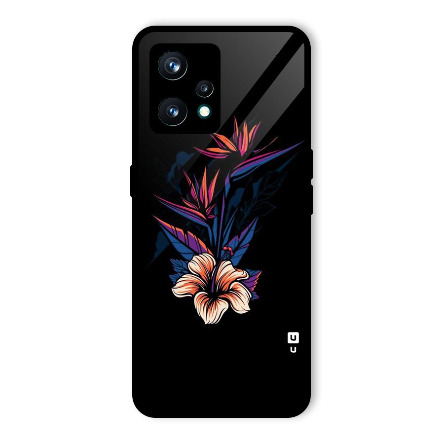 Single Painted Flower Glass Back Case for Realme 9 Pro Plus 5G