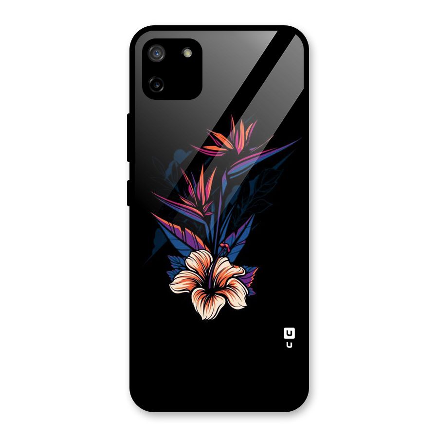 Single Painted Flower Glass Back Case for Realme C11