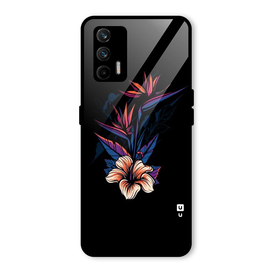 Single Painted Flower Glass Back Case for Realme GT 5G
