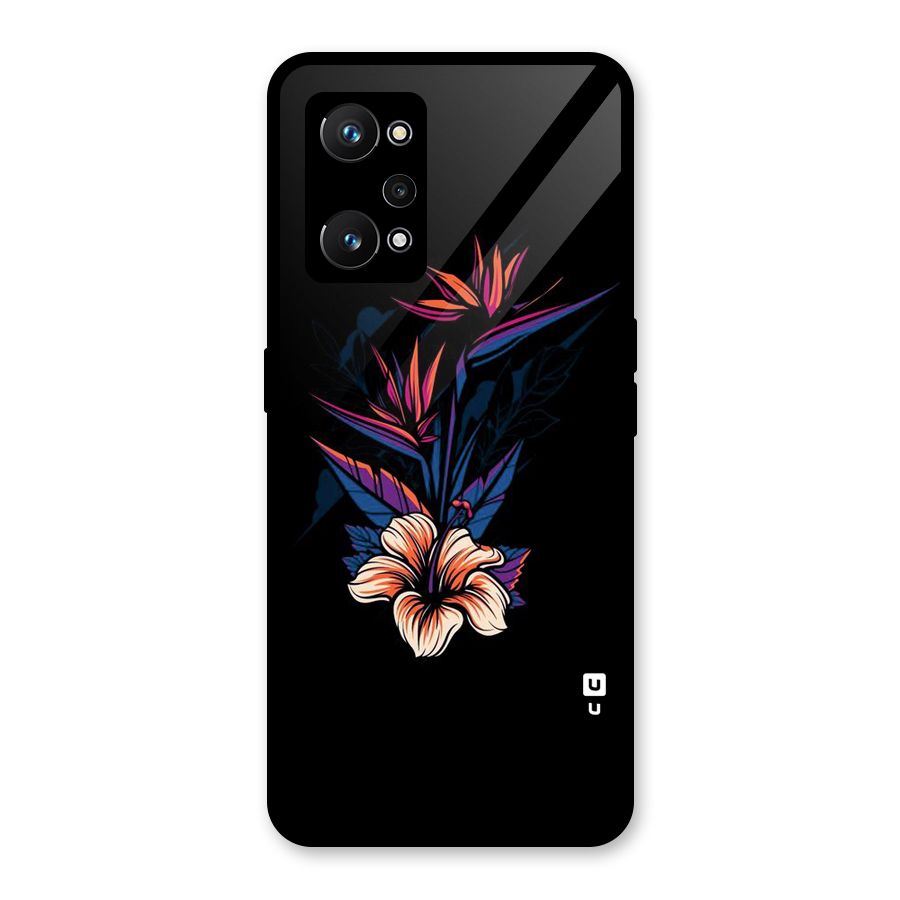 Single Painted Flower Glass Back Case for Realme GT Neo 3T