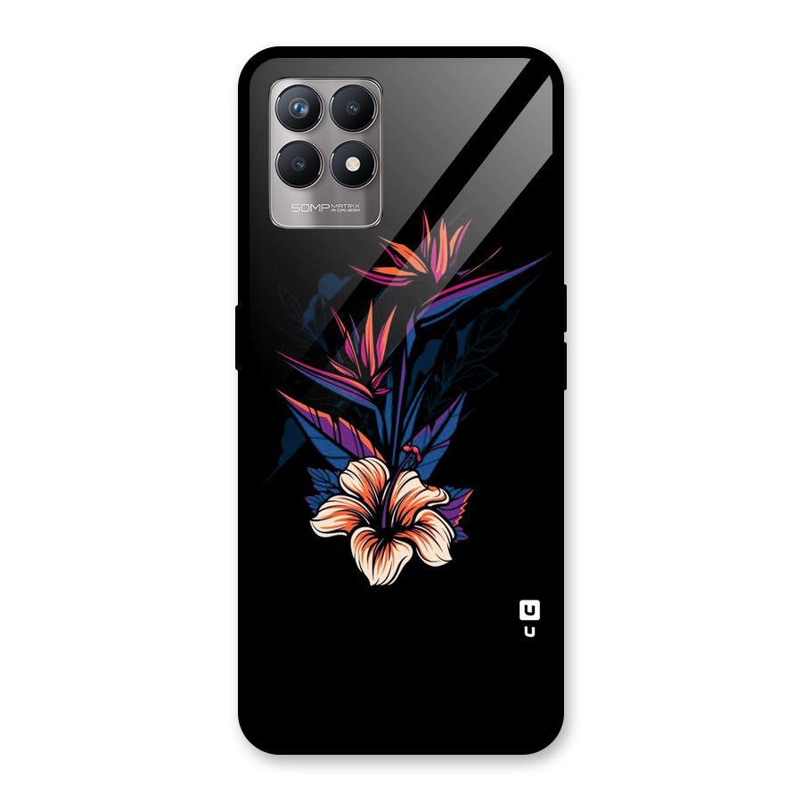 Single Painted Flower Glass Back Case for Realme Narzo 50