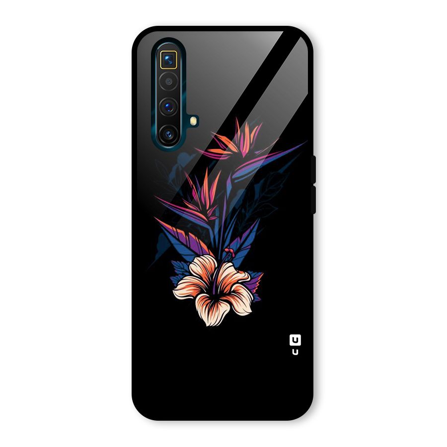 Single Painted Flower Glass Back Case for Realme X3