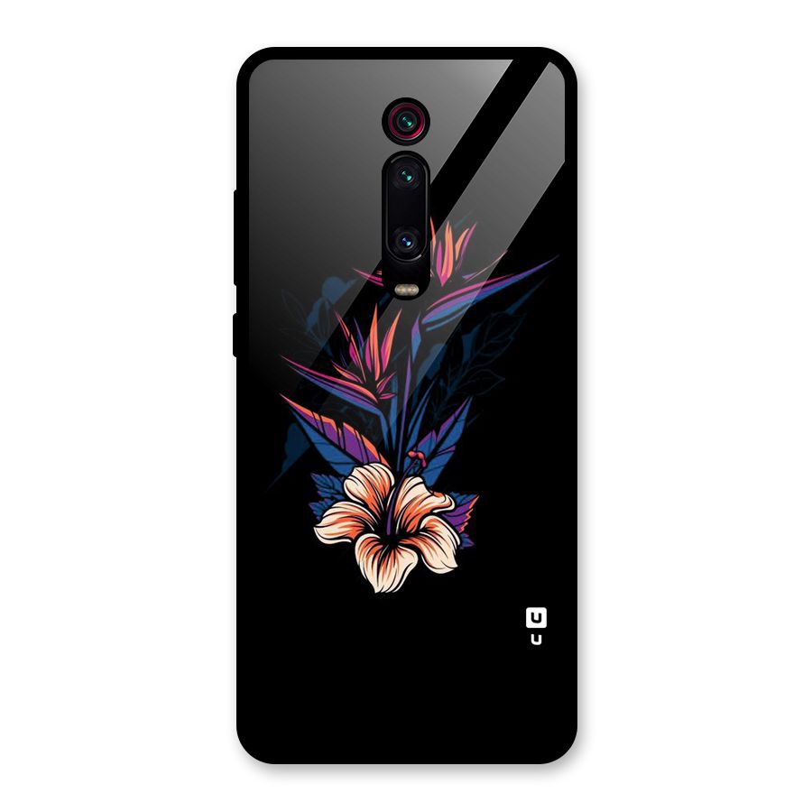 Single Painted Flower Glass Back Case for Redmi K20 Pro