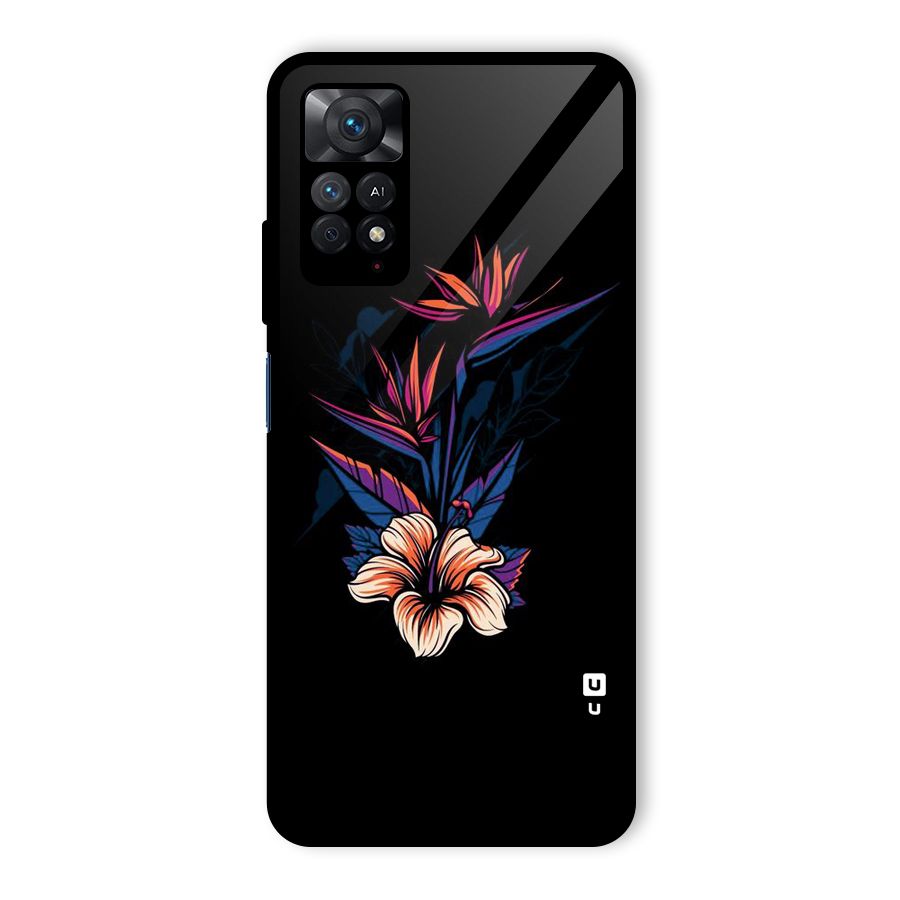 Single Painted Flower Glass Back Case for Redmi Note 11 Pro Plus 5G