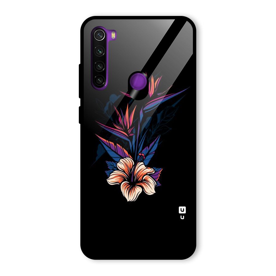 Single Painted Flower Glass Back Case for Redmi Note 8