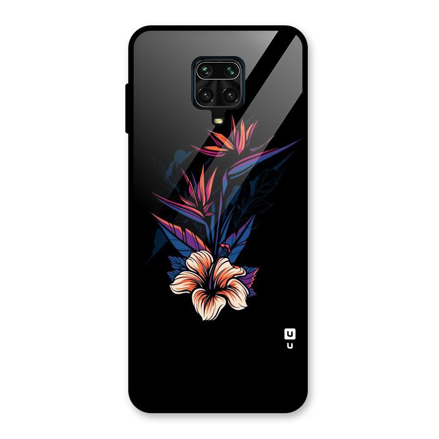 Single Painted Flower Glass Back Case for Redmi Note 9 Pro Max