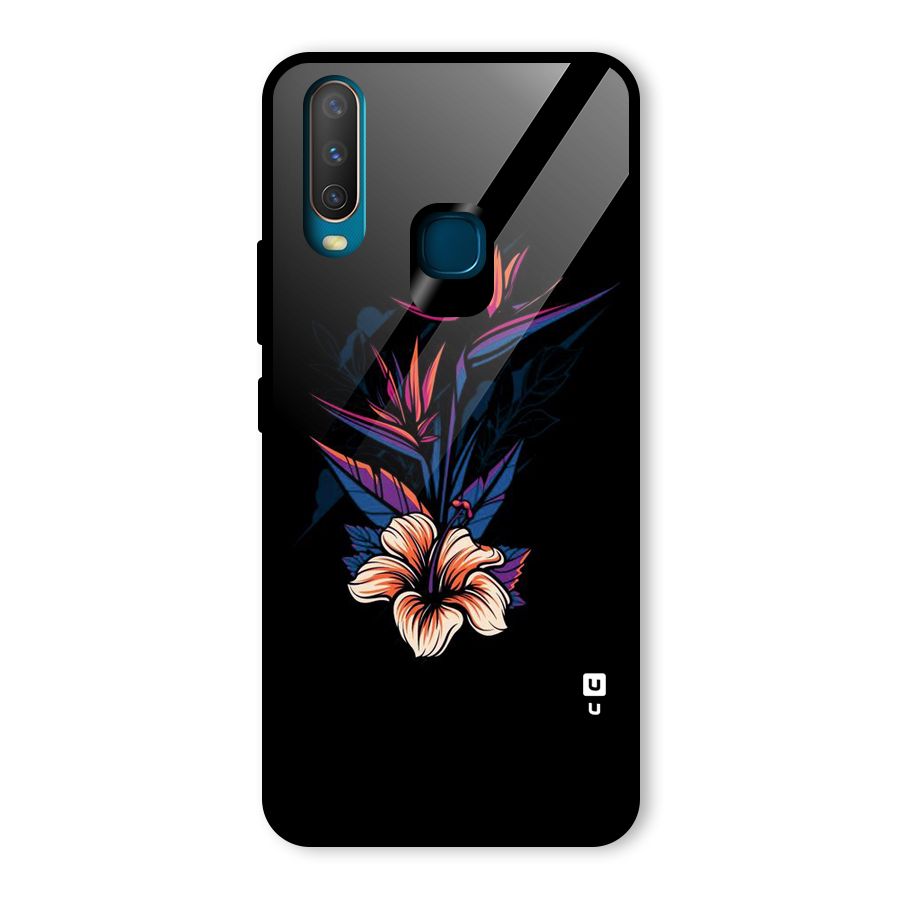 Single Painted Flower Glass Back Case for Vivo U10