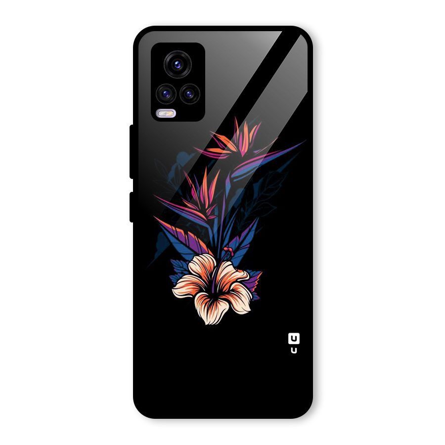 Single Painted Flower Glass Back Case for Vivo V20