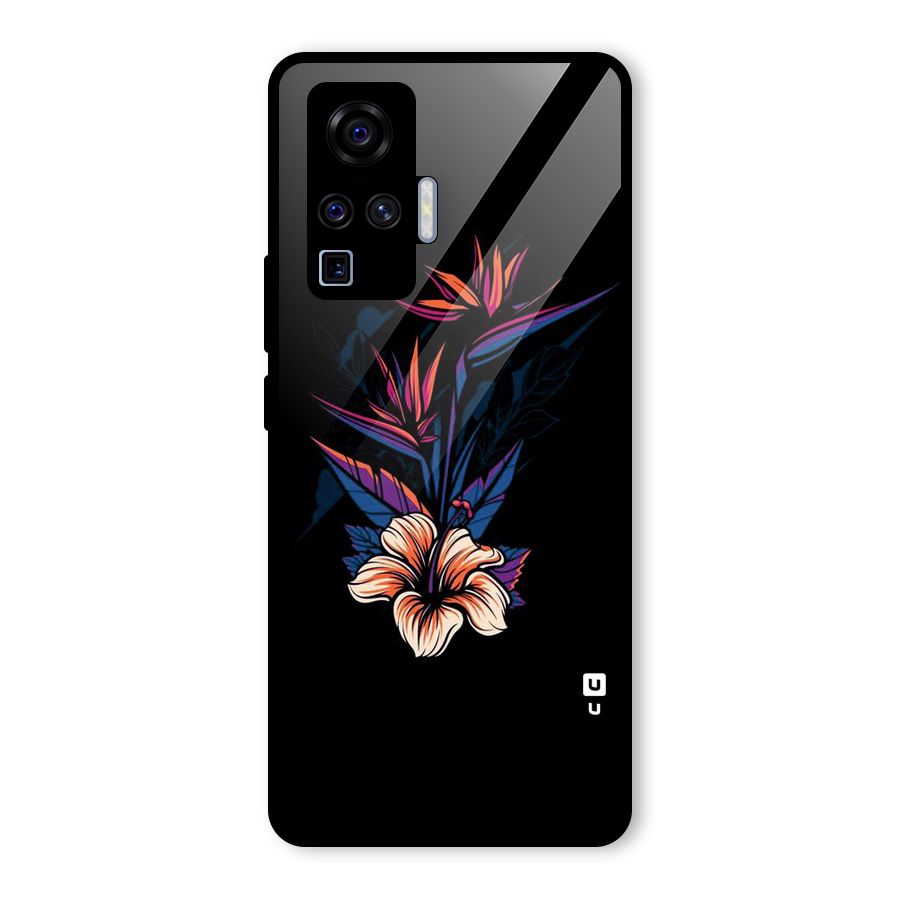Single Painted Flower Glass Back Case for Vivo X50 Pro