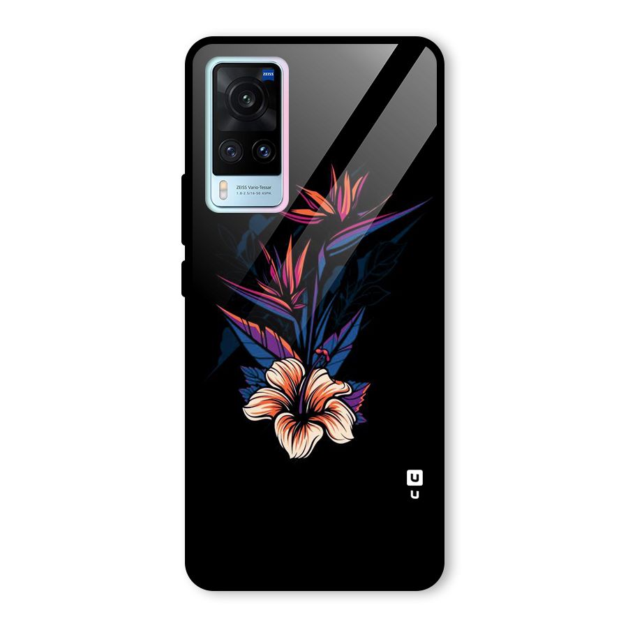 Single Painted Flower Glass Back Case for Vivo X60