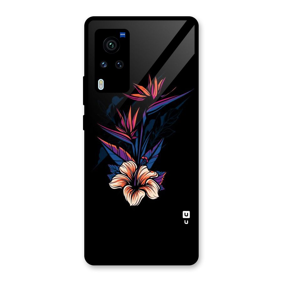 Single Painted Flower Glass Back Case for Vivo X60 Pro