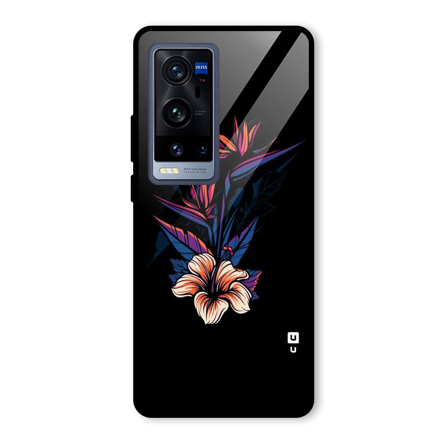 Single Painted Flower Glass Back Case for Vivo X60 Pro Plus