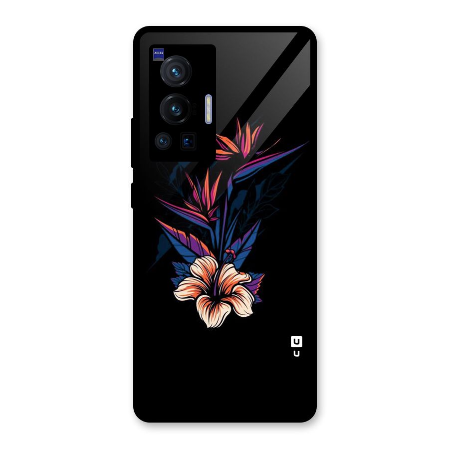 Single Painted Flower Glass Back Case for Vivo X70 Pro