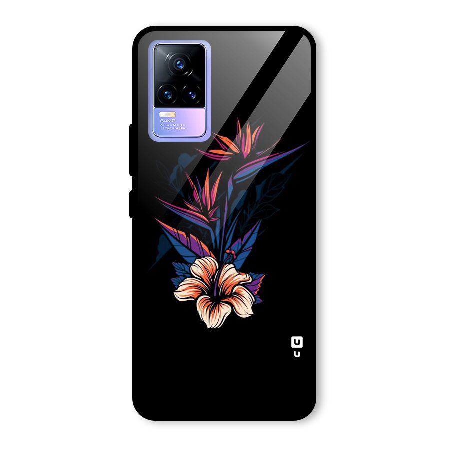 Single Painted Flower Glass Back Case for Vivo Y73