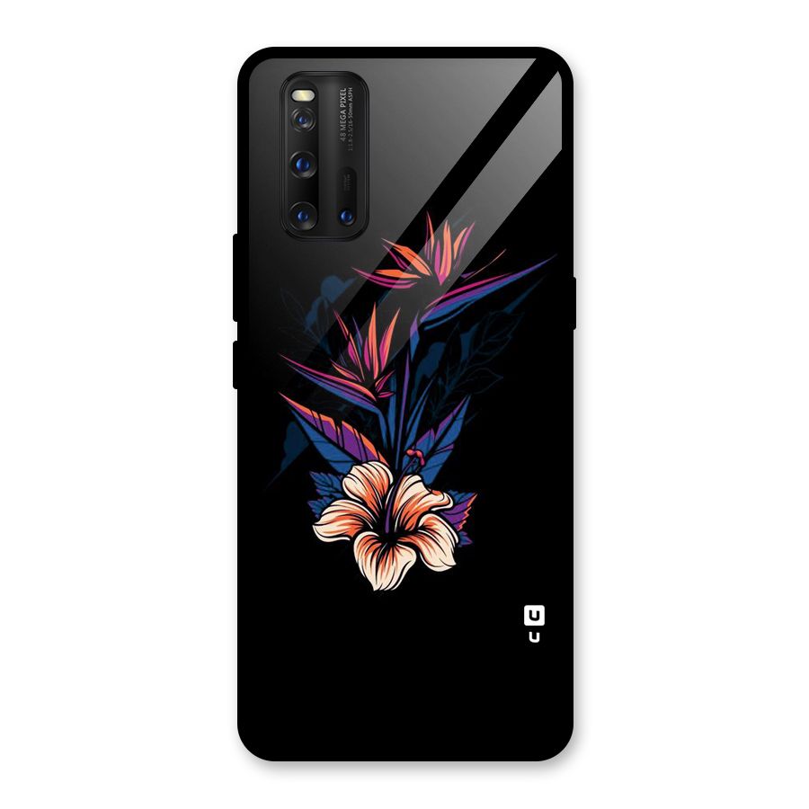 Single Painted Flower Glass Back Case for Vivo iQOO 3