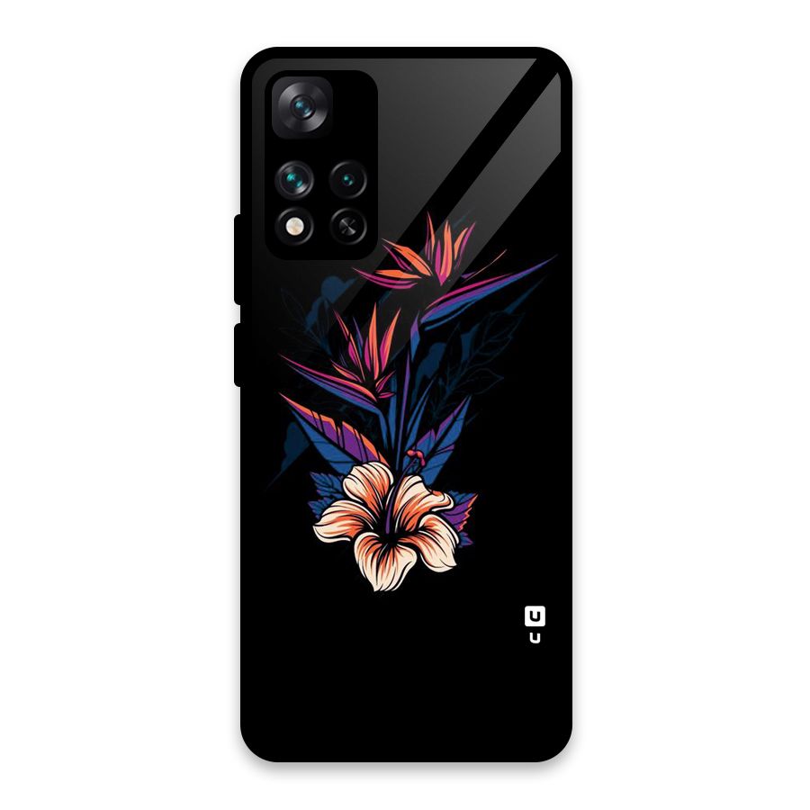 Single Painted Flower Glass Back Case for Xiaomi 11i 5G