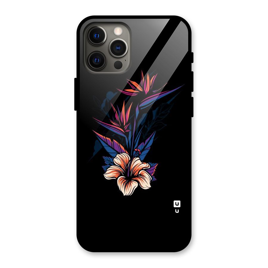 Single Painted Flower Glass Back Case for iPhone 12 Pro Max