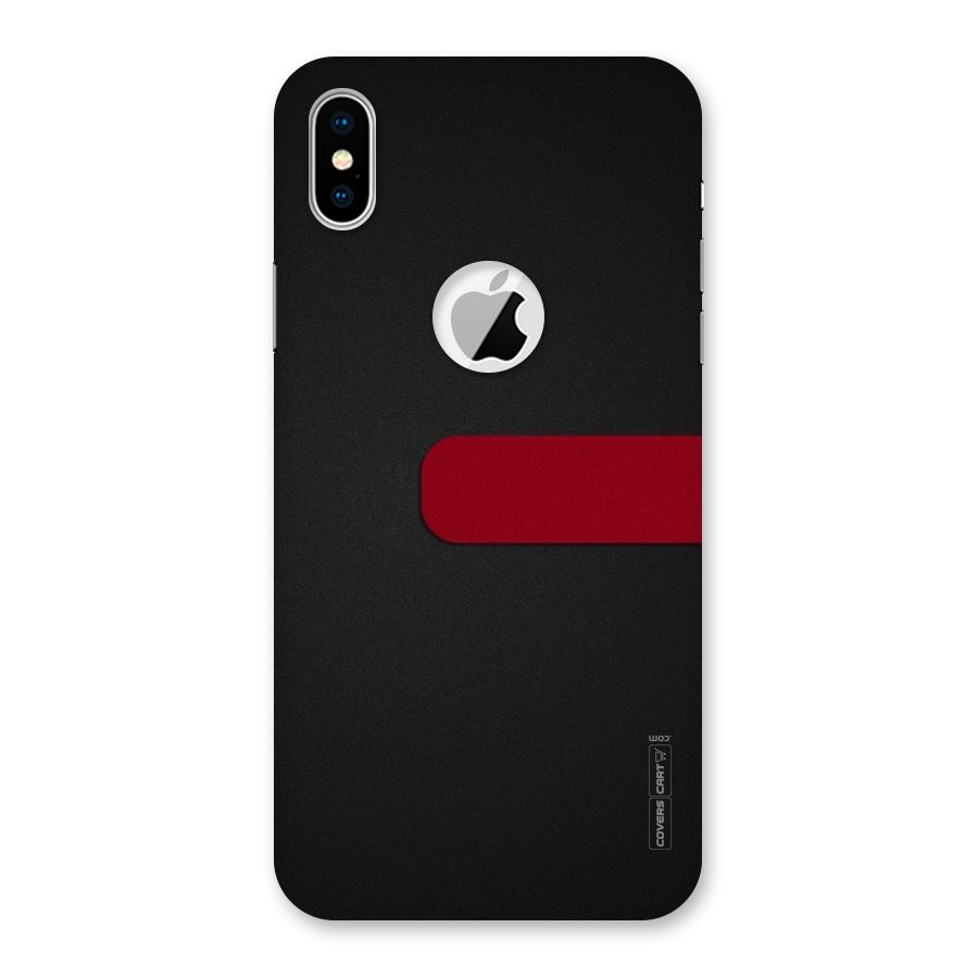 Single Red Stripe Back Case for iPhone XS Logo Cut