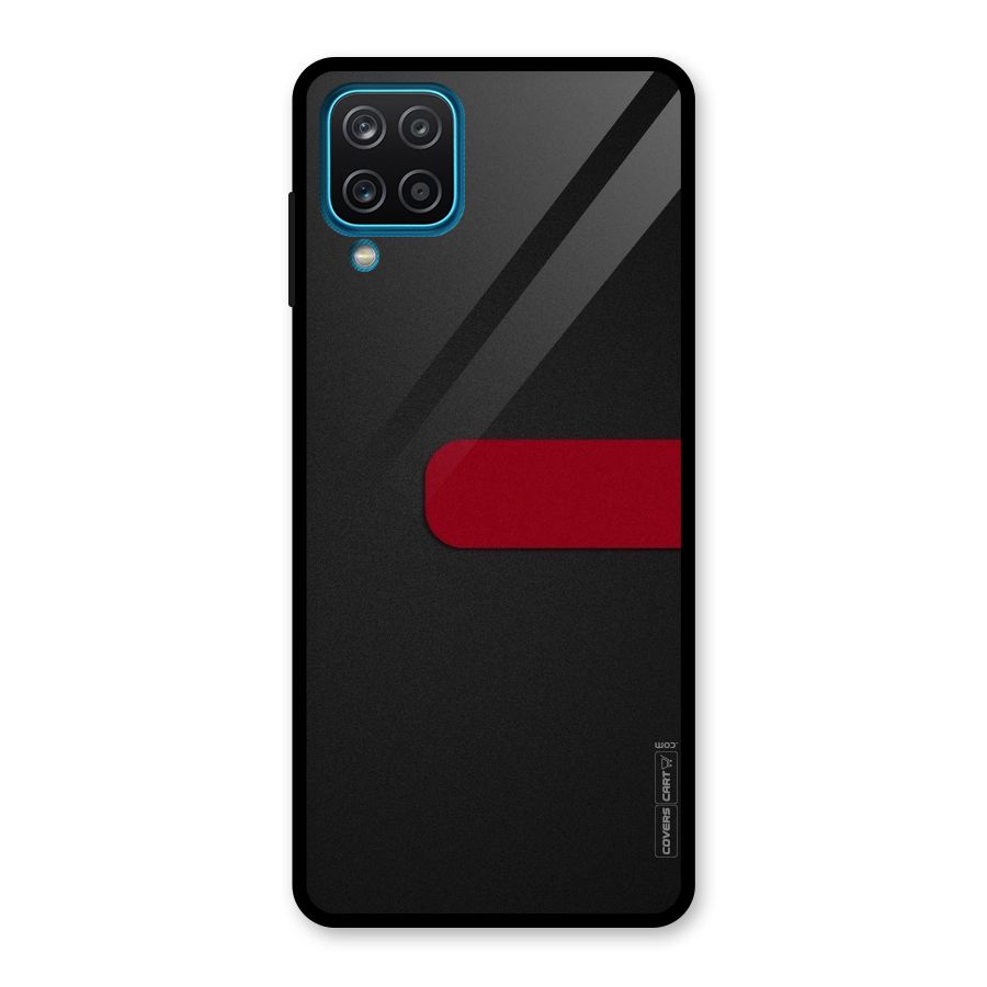 Single Red Stripe Glass Back Case for Galaxy A12