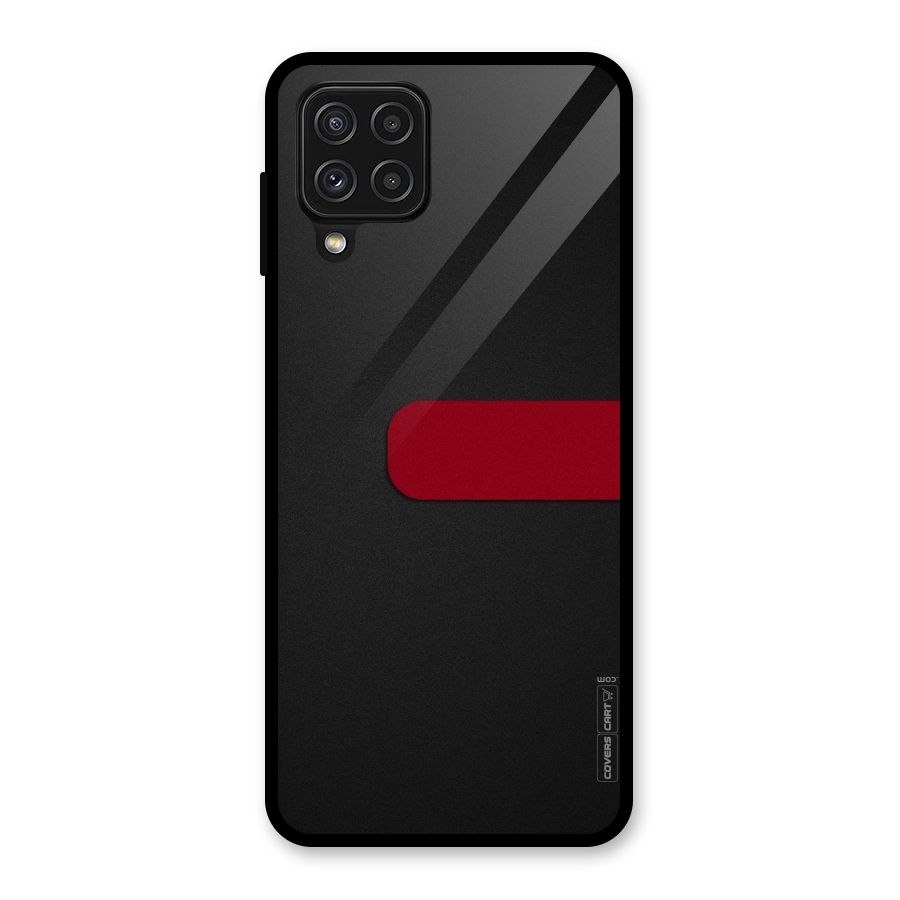 Single Red Stripe Glass Back Case for Galaxy A22 4G