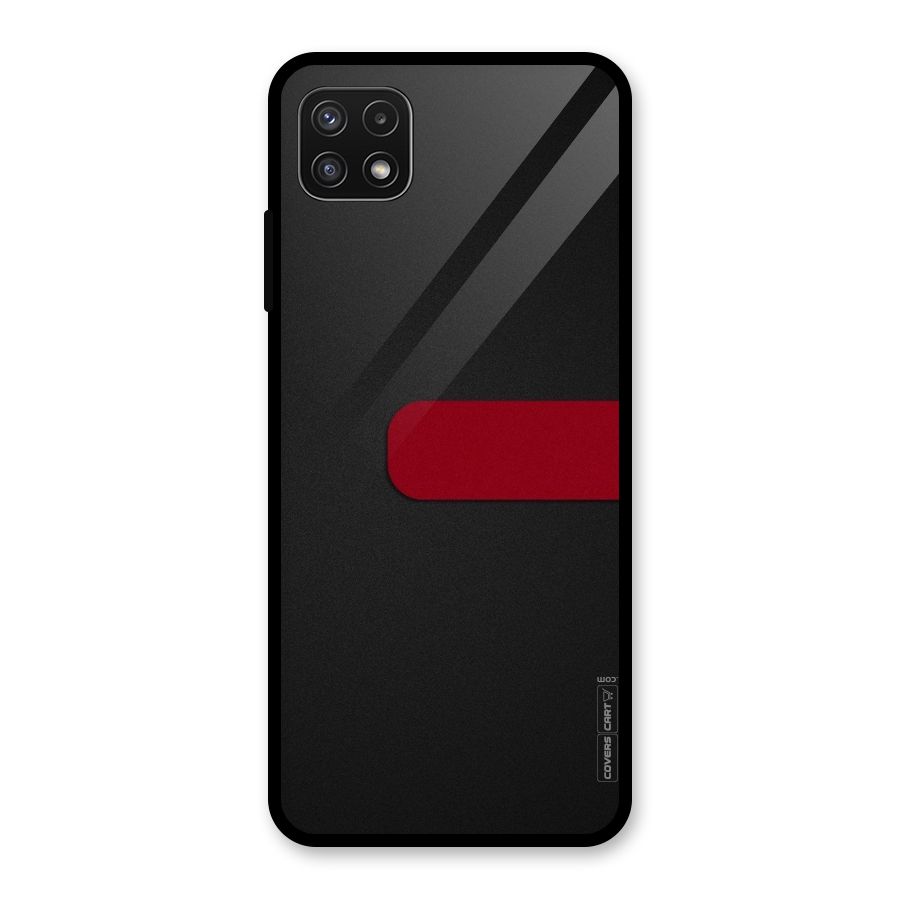 Single Red Stripe Glass Back Case for Galaxy A22 5G