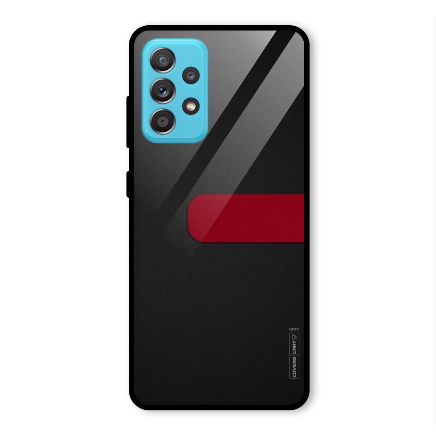 Single Red Stripe Glass Back Case for Galaxy A52