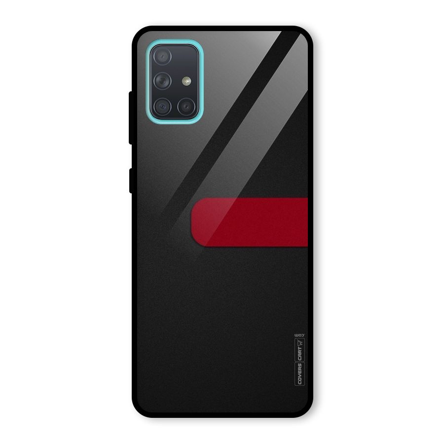Single Red Stripe Glass Back Case for Galaxy A71