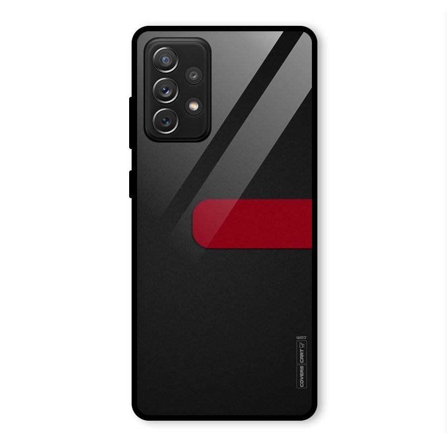 Single Red Stripe Glass Back Case for Galaxy A72