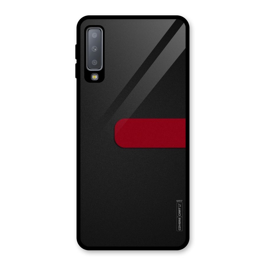 Single Red Stripe Glass Back Case for Galaxy A7 (2018)