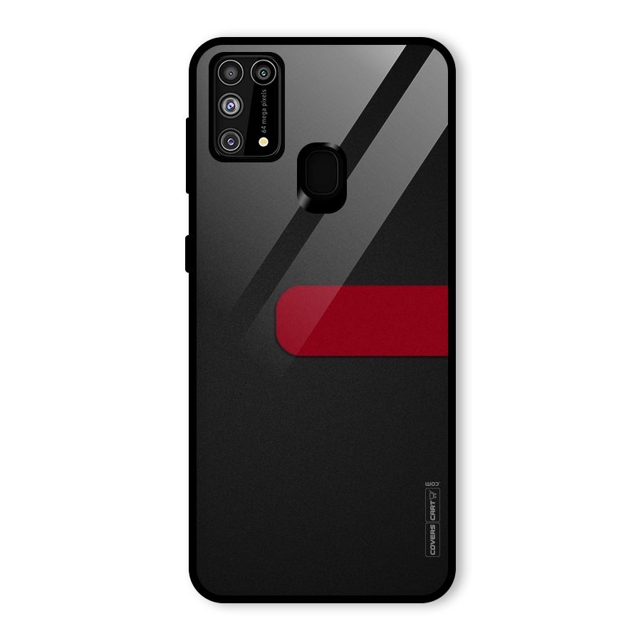 Single Red Stripe Glass Back Case for Galaxy F41