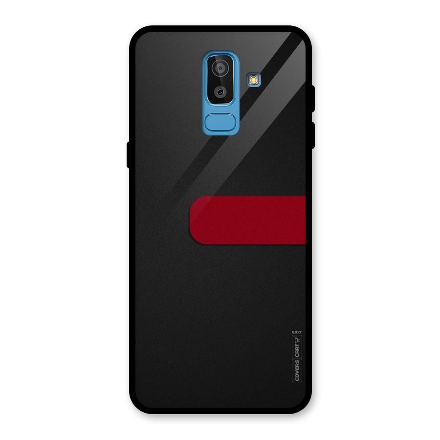 Single Red Stripe Glass Back Case for Galaxy J8