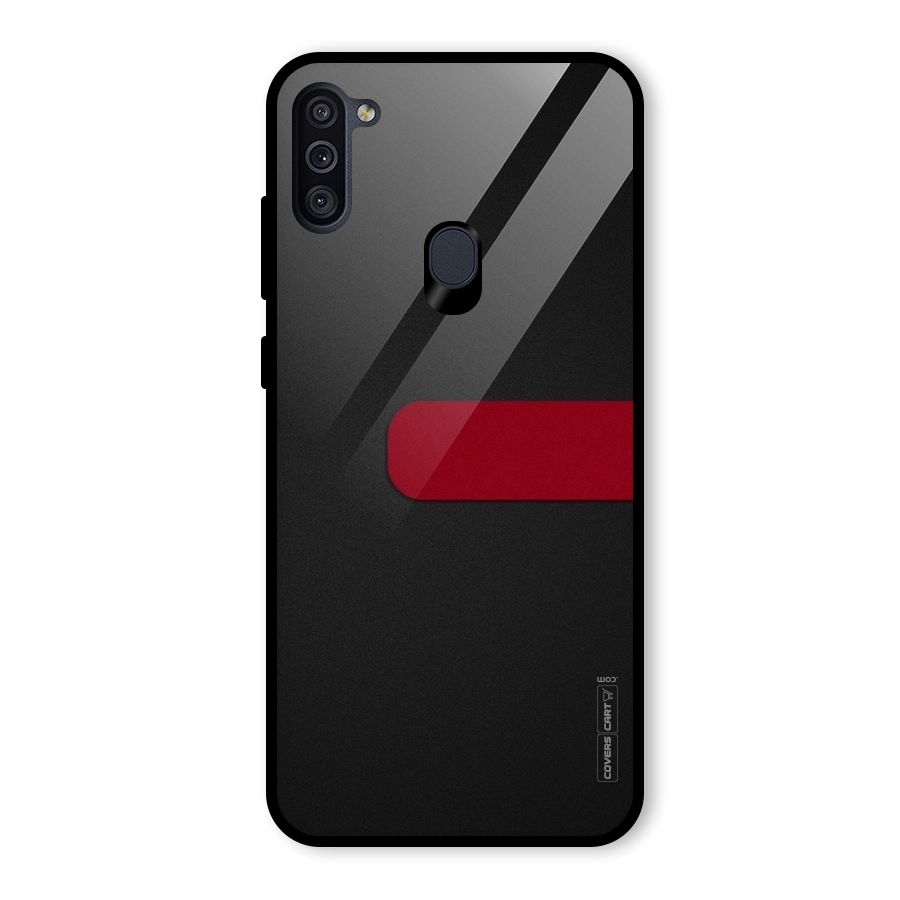 Single Red Stripe Glass Back Case for Galaxy M11