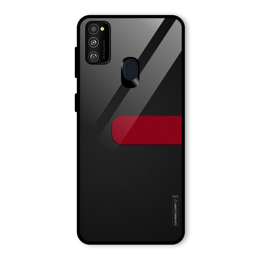 Single Red Stripe Glass Back Case for Galaxy M30s