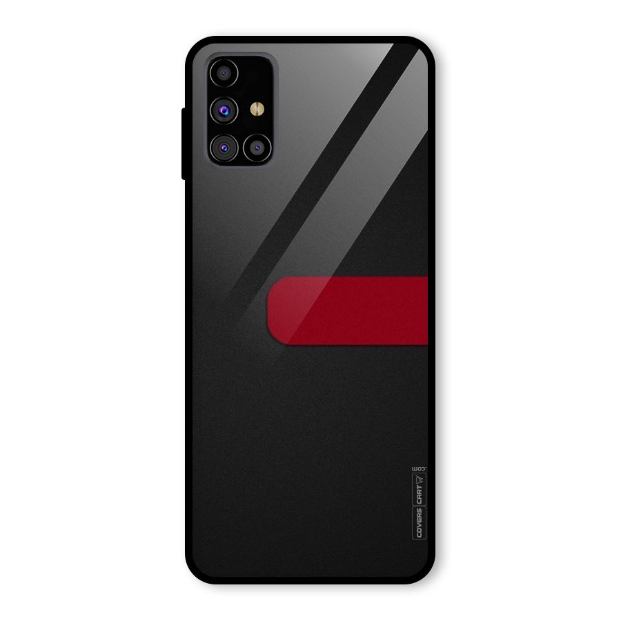 Single Red Stripe Glass Back Case for Galaxy M31s