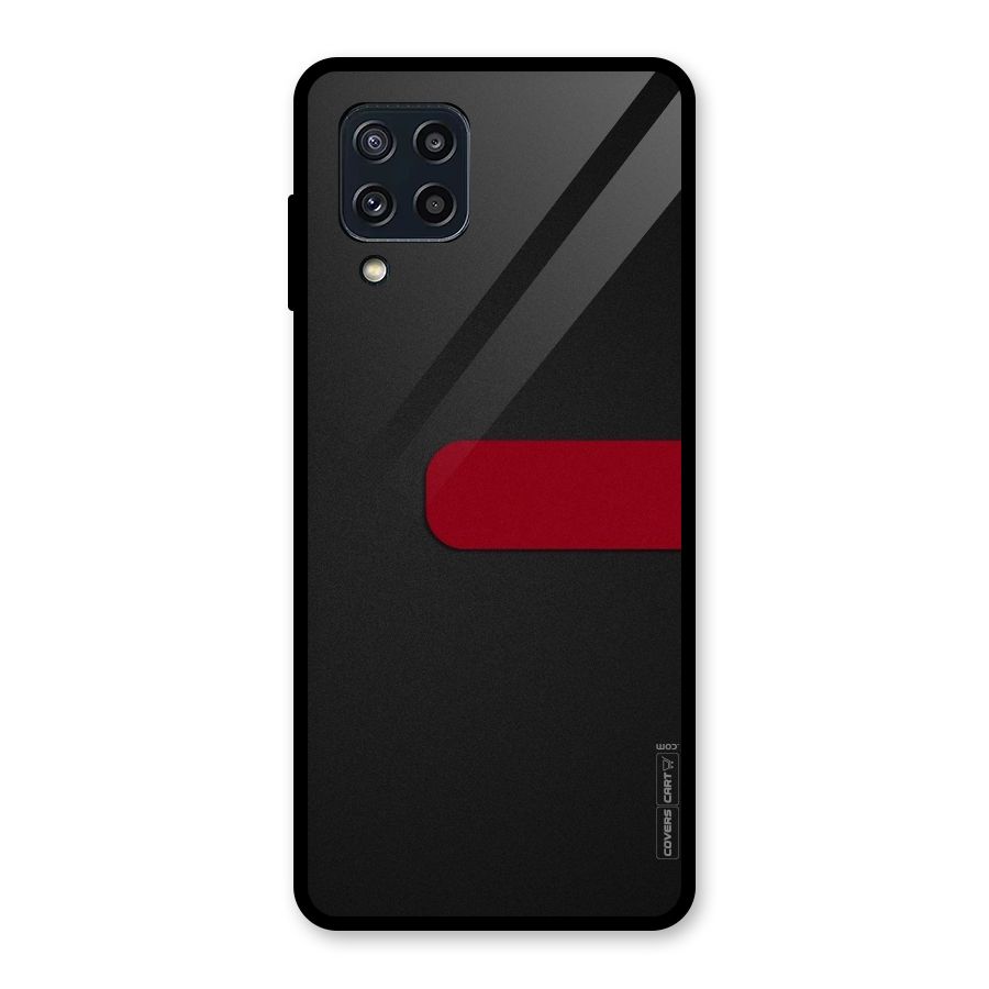 Single Red Stripe Glass Back Case for Galaxy M32