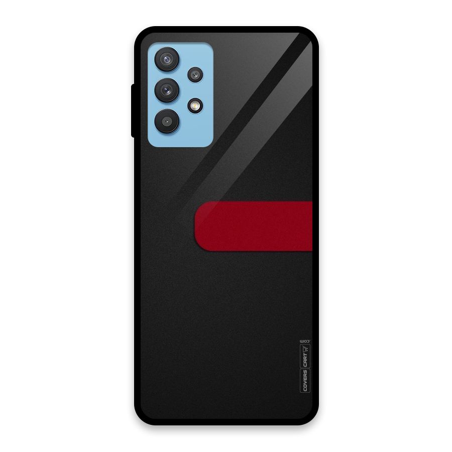 Single Red Stripe Glass Back Case for Galaxy M32 5G