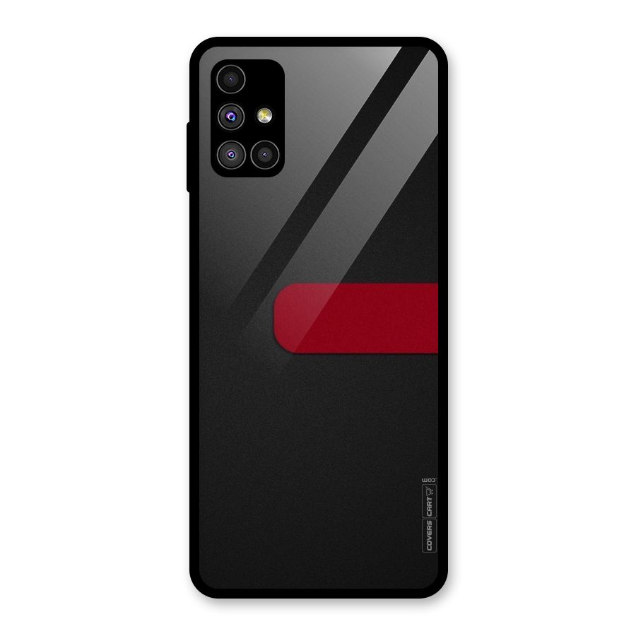 Single Red Stripe Glass Back Case for Galaxy M51