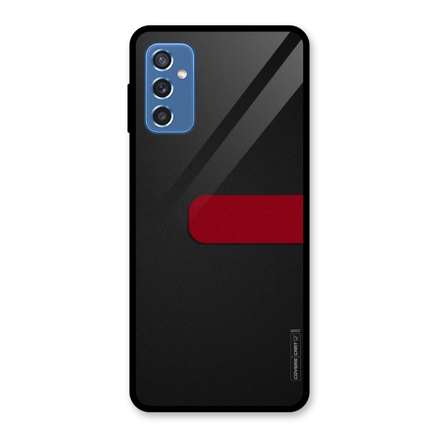 Single Red Stripe Glass Back Case for Galaxy M52 5G