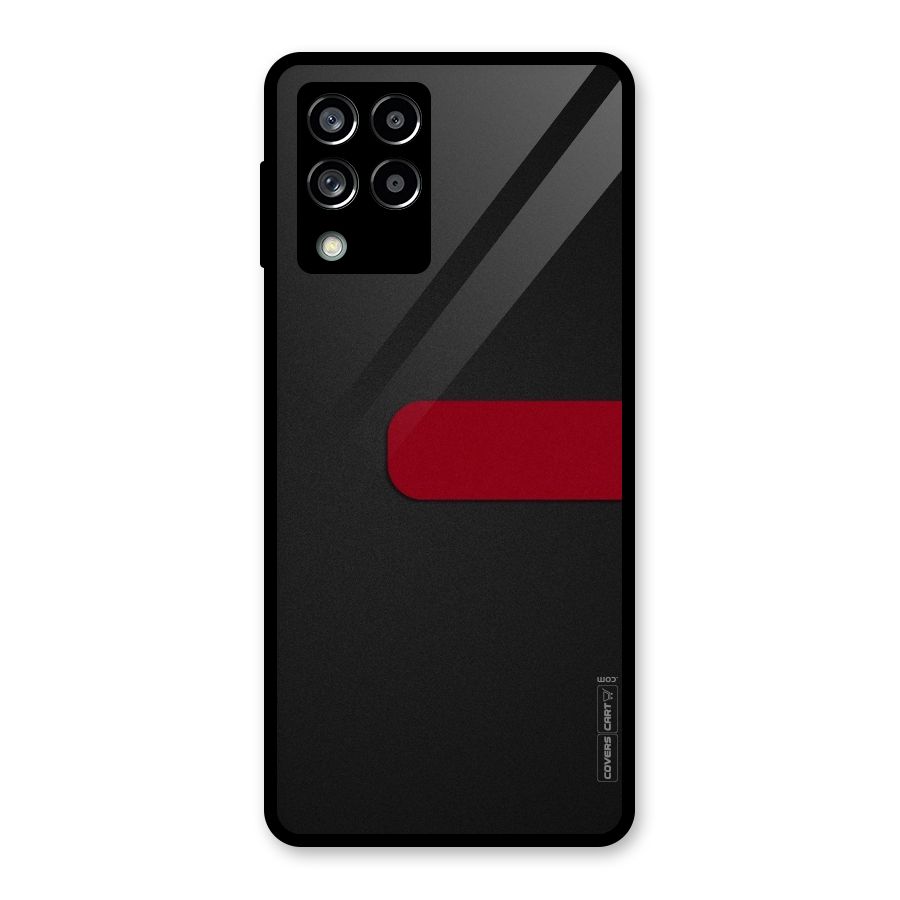 Single Red Stripe Glass Back Case for Galaxy M53 5G